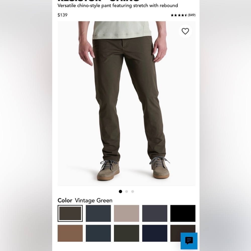 Men’s Kuhl resistor chino 32x30